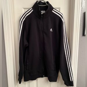 Mens Adidas Zip Up Jacket Large Black/white